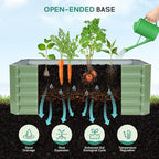 Galvanized Raised Garden Bed - 4x2x1.4ft (2Packs) Metal Garden Planter Box Outdoor | Steel Raised Bed Kit with Bracing Rods, Gloves for Gardening Vegetables Fruits and Flowers