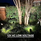 GOODSMANN Landscape Lighting 2PK Landscape Floodlights Spotlights 3W LED 200 Lumen with Replaceable LED Bulbs 12V AC with Metal Stakes Cable Connectors