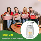 Solar Lantern Outdoor & Indoor Use – Hanging Solar Lights with Realistic Flickering Flameless Candle, Weatherproof for Gardens, Patios, Trees, and Lawns (White, 2 Pack)