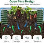 Kesfitt Raised Garden Bed Outdoor, Galvanized Steel Metal Raised Bed Planter for Vegetables, 24-Inch Deep Open Bottom Backyard Garden Bed 6x3x2 ft, Forest Green
