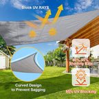 SUNLAX Sun Shade Sail 20' x 20' x 20' Silver Grey Triangle Canopy Sail Shade Cover UV Block Permeable Sunshade Outdoor for Patio Backyard (We Make Custom Size)