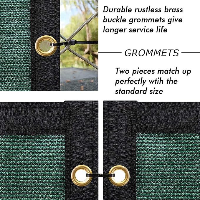 UPGRADE Privacy Fence Screen 8'x36' Dark Green Outdoor 90% Visibility Blockage 170 GSM Mesh Shade Cover Panels for Backyard,Balcony,Home Decoration with Zip Ties,Customized Avaliable