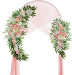 Artificial Flowers Wedding Arch Swag, Champagne and Pink Silk, 40 Inch