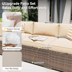 Aoxun Patio Furniture Set with Fire Pit Table, 12 Piece Outdoor Sectional Sofas, 10 Seats Wicker Outdoor Furniture with Thickened Cushion for Backyard, Garden (Brown Rattan Begin Cushions)