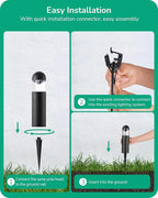 EDISHINE Low Voltage Landscape Lighting, 12V 3W 3000K Warm White, Electric Outdoor Bollard Lights with Connectors, Waterproof LED Pathway Driveway Walkway Lights Wired for Yard Garden