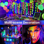Black Light Outdoor,3W Halloween Blacklight Spotlight IP67 Waterproof Landscape Lighting with Stake 5.9 Ft, Black Lights for Fluorescent Party, Poster,Courtyard Garden, Stage, 6 Pack