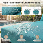 NICESOUL 11 Piece L Shaped Outdoor Conversation Set, 29.3'' High Back Comfy Wicker Patio Sectionals, Large Size Wide & Deep Seat Sofa Couches, 9 Seater Modern Furniture, 2 Color Cushion Teal & Gray
