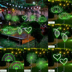 Solar Garden Lights Outdoor Waterproof, 2 Pack 120 LED Solar Firework Lights Decorative Garden Décor Outside for Flowerbed Pathway Party Christmas Decoration, Green