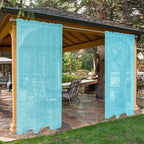 SpaceDresser Waterproof Outdoor Sheer Curtains for Patio - 4 Panels Rod Pocket Indoor Voile Sheer Curtain for Living Room,52W x 120L inch,Aqua