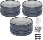 WORKPRO 3Pcs 2x2x1ft Galvanized Raised Garden Bed Set, Rust & Corrosion Protection, Easy Assembly, Safe Edge, Ideal for Vegetables & Flowers, Dark Gray