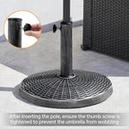 Yaheetech 22 lbs Outdoor Umbrella Base, 18" Round Resin Patio Umbrella Stand, Heavy Duty Market Umbrella Base Stand for Garden & Backyard, Rustic Silver