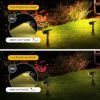 Linkind Solar Lights Outdoor StarRayS, Bright Solar Spot Lights Outdoor, IP67 Waterproof Spotlights for Landscape Garden Yard Walkway Patio Tree（Warm White, 10 Pack