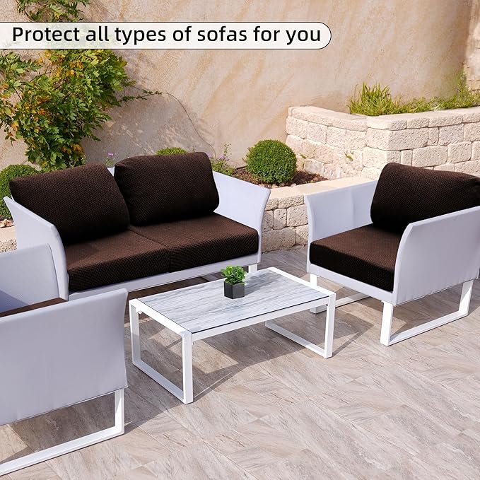 Outdoor Sofa Cover Set, Stretch Polyester Spandex, 14-Piece