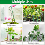 Extendable Plant Stakes, Length Scalable from 17.5IN to 30.1IN Plant Support Stake, Orchid Sticks with Clips for Indoor Outdoor,Garden Stakes for Plant,Tomato,Vegetables,Monstera,Vine - 7Pack
