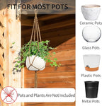 Macrame Plant Hanger - Fits 4 to 13 inches Pots for Indoor Outdoor, 34"/41"/46" 3 Sizes Set, Brown (POTS NOT Included)