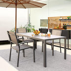 Devoko Patio Dining Table for 6 Outdoor Patio Table 59" x 35" Weather-Resistant Rectangular Table for Deck, Garden, Backyard