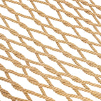 Lazy Daze Hammocks Double Rope Hammock, 2 Person Traditional Outdoor Hand Woven Cotton Rope Hammock with Spreader Bar, Carabiners, Tree Straps, Chains for Patio Yard - Max 450 Lbs, Tan