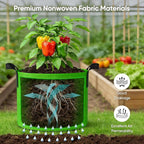 5 Gallon Potato Grow Bags: Set of 5 Colorful Gardening Supplies Fabric Pots with Harvest Window Reinforced Handles - Planting Container for Vegetable Tomatoes Carrot Flowers Balcony Patio Use