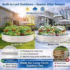 Round Galvanized Raised Garden Bed, 6x6FT, 12" Depth for Outdoor Gardening, Heavy Duty Metal Planter Box for Vegetables, Flowers & Herbs, Rust-Resistant, Easy DIY Assembly