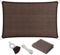 Eden's Decor Straight Flat-Edged Sun Shade Sail Rectangular 11' x 12' Brown UV-Blocking Outdoor Canopy Fabric Cloth Awning for Pergola Patio Garden Backyard Custom Size