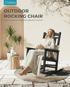 Ciokea Oversized Outdoor Rocking Chairs Set of 2, 380lbs Heavy-Duty Large Patio Rocker, High Back Cozy Porch Chairs, Weather Resistant Patio Rocking Chairs for Outside, Fire Pit, Deck, Black