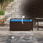 Outsunny Outdoor Wicker Storage Bench Deck Box, PE Rattan Patio Furniture Pool - Image 7