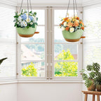 12 inch Hanging Planters for Indoor Plants, 2 Pack Self-Watering Hanging Planter Pots with Chain and Drainage Holes, Outdoor Plastic Hanging Baskets for Garden Home Decor