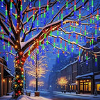 String Lights, 32 Tubes 768 LEDs Multicolor Outdoor Icicle Lights