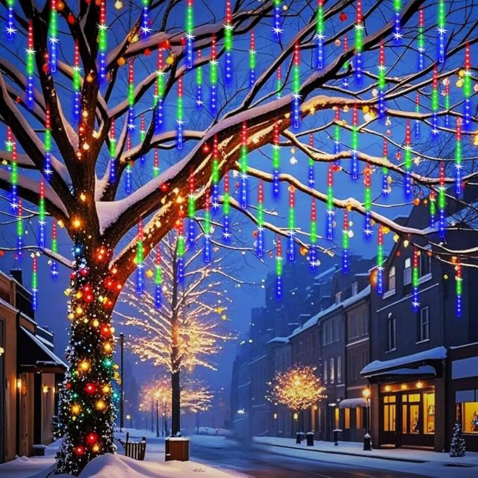 String Lights, 32 Tubes 768 LEDs Multicolor Outdoor Icicle Lights