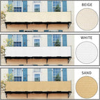 LOVE STORY Balcony Privacy Screen, 2.5'x7' Deck Shield Screen Fence Cover,UV Protection and Weather-Resistant,3 FT Height for Deck, Patio, Backyard, Outdoor Pool, Porch, Railing, White