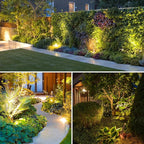 ZYAN Landscape Spotlights with Sensor, 5 Lighting Modes for Brightness Adjustment, Dimmable Timer Auto On Off, Low Voltage Outdoor IP65 Waterproof for Patio Yard Garden Pathway, Warm White (4 Pack)