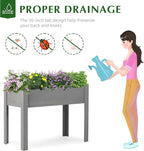 SoliWood Set of 2 Raised Garden Bed with Legs, 40x20x31'', Outdoor Wood Elevated Planter Box, Thick Legs, w/Liner