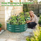 Oval Galvanized Planter Box, Metal Raised Garden Bed - 0.8MM Thick- Ideal for Outdoor Gardening and Planting of Vegetables Flowers Fruits Succulent Plants and Others (Green, 6X3X1 FT)