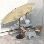 Abba Patio 9FT Lyon Outdoor Patio Umbrella Outdoor Table Umbrella with Push Button Tilt and Crank Market Umbrella 8 Sturdy Ribs UV Protection Waterproof for Garden Deck Backyard Pool Tan