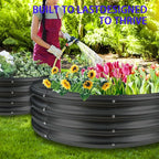 Round Galvanized Steel Fire Ring/Fir Pit for Outdoor,Durable Round Galvanized Steel Raised Garden Bed for Planting - 4×4×1FT,0.8MM Thick Black (47 ins Diameter x 12 ins high, Black)