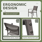 Flamaker Patio Chairs Textilene Outdoor Chairs Set of 6 Stackable Dining Chair for Backyard, Deck, Poolside (Grey)