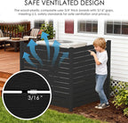 Kozyard 50" W x 48" H Outdoor Privacy Screens Aluminum Post, Air Conditioner Fence Panels, Pool Equipment Enclosure, Trash Can Screens Fence Kit for Outside Backyard Patio(Black/3Panels)