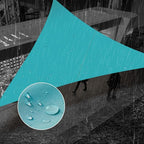 SUNNY GUARD Waterproof Sun Shade Sail 9'x9'x9' Turquoise Blue Triangle UV Block Sunshade for Backyard Yard Deck Patio Garden Outdoor Activities and Facility(Customized)