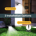 Linkind Solar Lights Outdoor Waterproof IP65, StarRay Dusk-to-Dawn Outdoor Solar Lights, 3 Lighting Modes Solar Spot Lights Outdoor for Garden, Yard, Landscape (Daylight, 4 Pack)