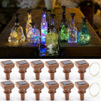 String Lights for Wine Bottles, 12 Pack Solar Cork Lights, Multicolor