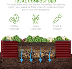 Best Choice Products 8x4x2ft Outdoor Metal Raised Garden Bed, Deep Root Planter Box for Vegetables, Herbs & Flowers, 478-Gallon Capacity, 100% Non Toxic Materials - Royal Red