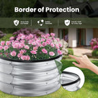 ZXZYHFTY Round Galvanized Raised Garden Bed kit,Silver Outdoor Garden Raised Planter Box, Round Large Metal Raised Garden Beds for Vegetable 2 * 2 * 1ft 3 Pcs