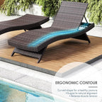 Nestl Chaise Lounge Chair Outdoor Set of 4, Wicker Patio Lounge Chair, Outdoor Lounge Chair with Reclining Backrest