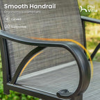 PHI VILLA Outdoor Swivel Bar Stools Set of 6, Bar Height Patio Bar Stools & Chairs, All-Weather High Top Patio Chairs with Textilene Fabric for Outdoor, Grey