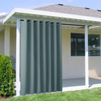 NICETOWN Outdoor Curtain for Patio Waterproof Extra Wide 100 in, Sun Blocking Vertical Blinds Thermal Insulated Stainless Grommet for Front Porch/Gazebo/Pergola, Slate Gray, 1 Piece, 84 in L