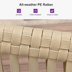 PURPLE LEAF 7 Pieces Outdoor Dining Set with Patio Aluminium Dining Table and Wicker Chairs Modern Furniture Cushions Sets for Backyard Indoor Decor Kitchen Teak