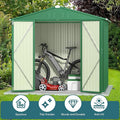 Storage Shed 8 x 6 FT, Green Galvanized Metal with Lockable Doors