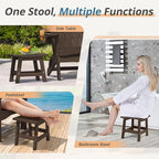 LUE BONA Outdoor Adirondack Ottomans, Footrest Footstool Set of 2, Outdoor Foot Rest for Patio, HDPS All Weather Waterproof Footrest Footstool for Adirondack Chair, Dark Brown