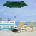 Abba Patio 7.5FT Lyon Outdoor Patio Umbrella Outdoor Table Umbrella with Push Button Tilt and Crank Market Umbrella 6 Sturdy Ribs UV Protection Waterproof for Garden Deck Backyard Pool Dark Green