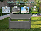 80 Gallon Outdoor Storage Box, Resin Patio Furniture with Armrest, Lockable Deck Box with Waterproof and UV Resistant for Patio Cushions, Garden Tools and Pool Supplies, Grey